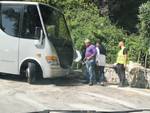 rimozione autobus incidentato