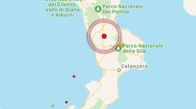 Calabria, stamane scosse e sciame sismico