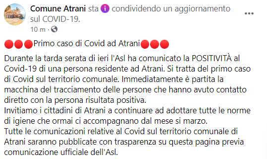 covid atrani primo caso