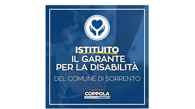 Sorrento, avviato l'iter per l'individuazione del Garante comunale per la disabilità 