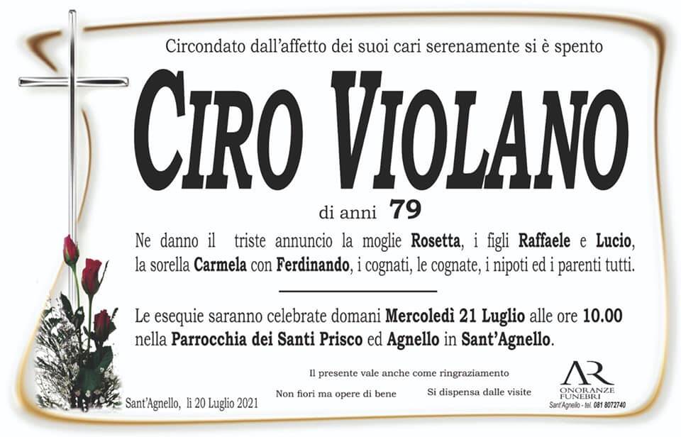 Sant Agnello porge l estremo saluto al 79enne Ciro Violano