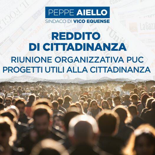 Vico Equense, progetti per l'impiego in attività dei beneficiari del Reddito di Cittadinanza