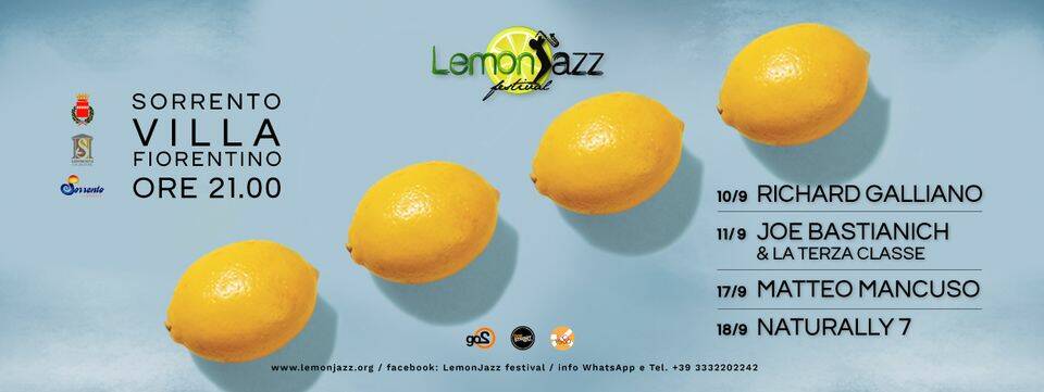 Lemonjazz 2022 con Richard Galliano, Joe Bastianich & Terza Classe, Matteo Mancuso e Naturally 7