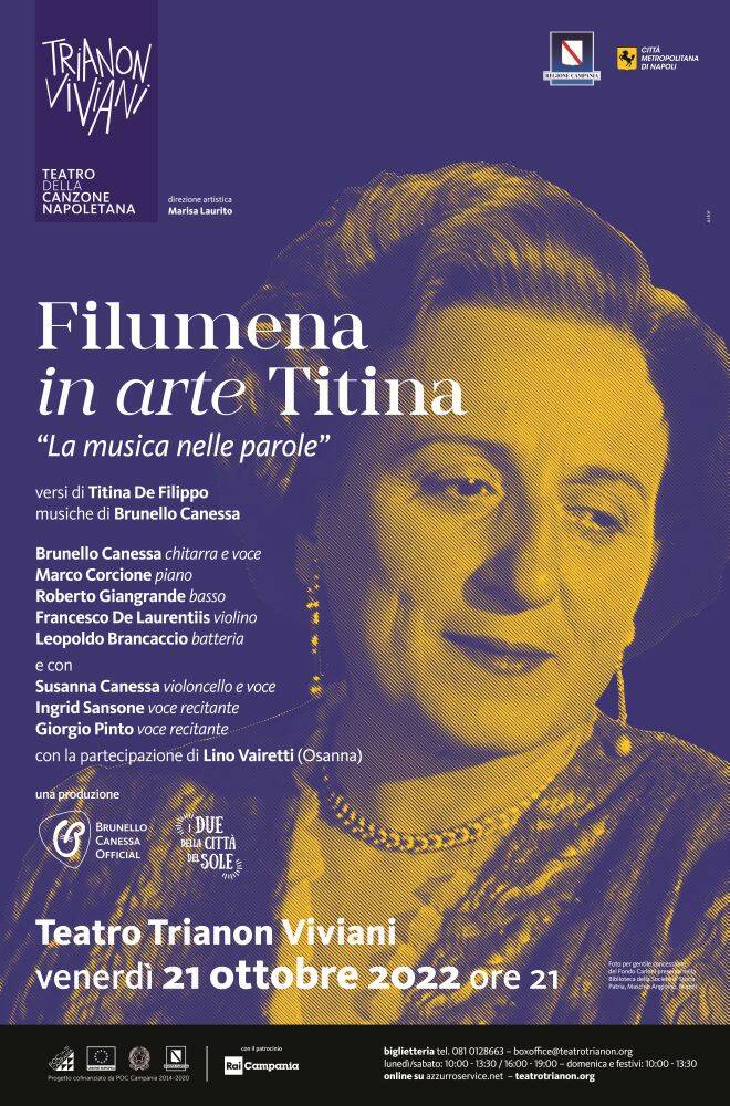 Napoli. Teatro Trianon. Le poesie di Titina De Filippo, musicate da  Brunello Canessa, e il nuovo concerto in acustico di Enzo Avitabile. -  Positanonews