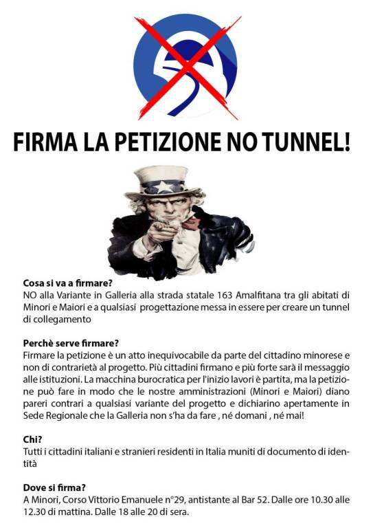 Il gruppo consiliare "Minori per tutti" continua la raccolta firme contro la variante in tunnel tra Minori e Maiori
