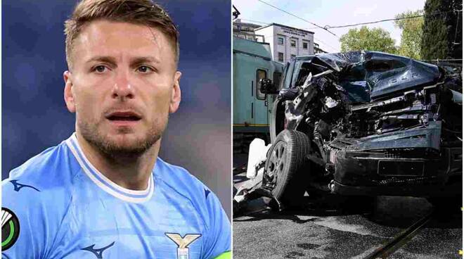 Brutto incidente per Ciro Immobile della Lazio scontro in auto