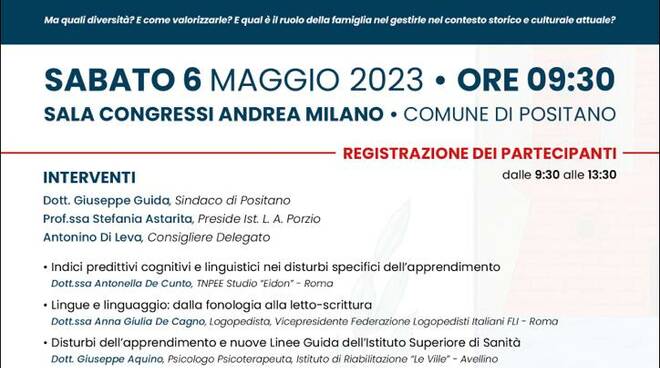 Bambini con bisogni educativi speciali, Convegno a Positano sabato 6 maggio dalle 9,30