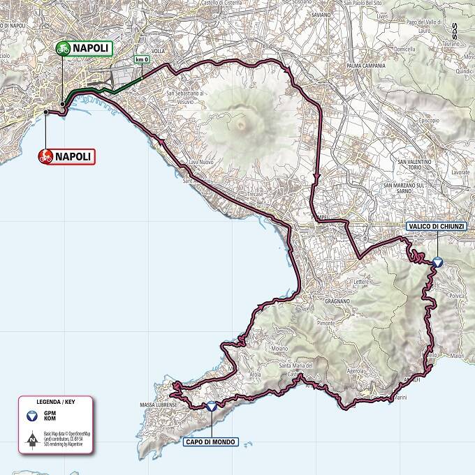 L'11 maggio il Giro d'Italia percorrerà la costiera amalfitana e penisola sorrentina. Ecco il percorso e gli orari