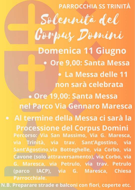 Piano di Sorrento, Corpus Domini della Parrocchia "SS. Trinità"