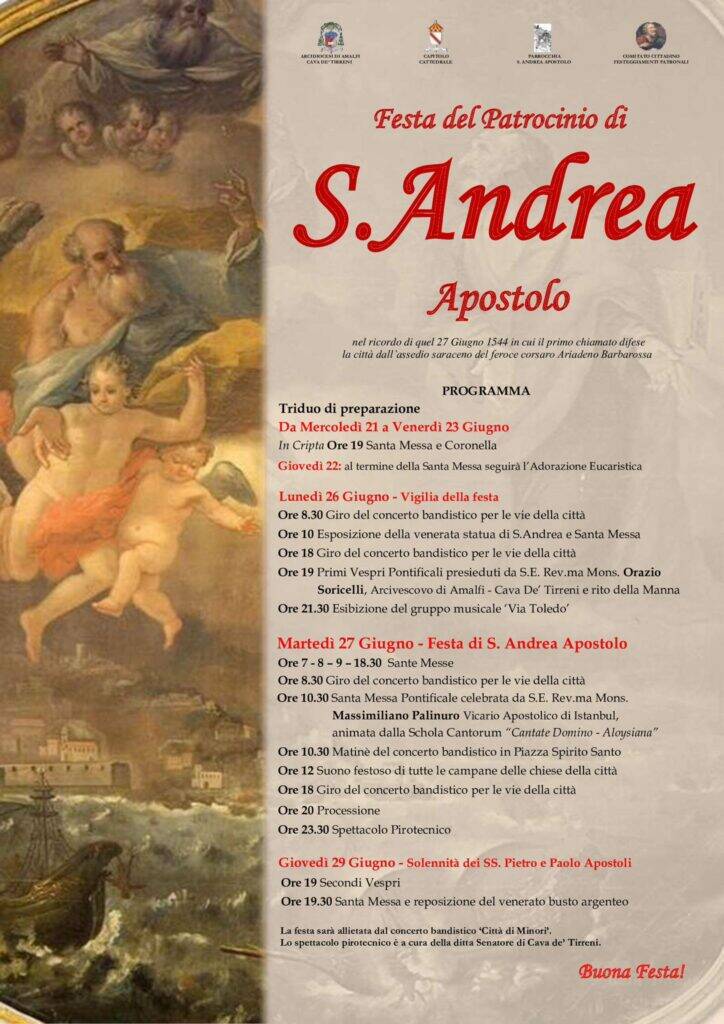 programma festeggiamenti Sant'Andrea Amalfi