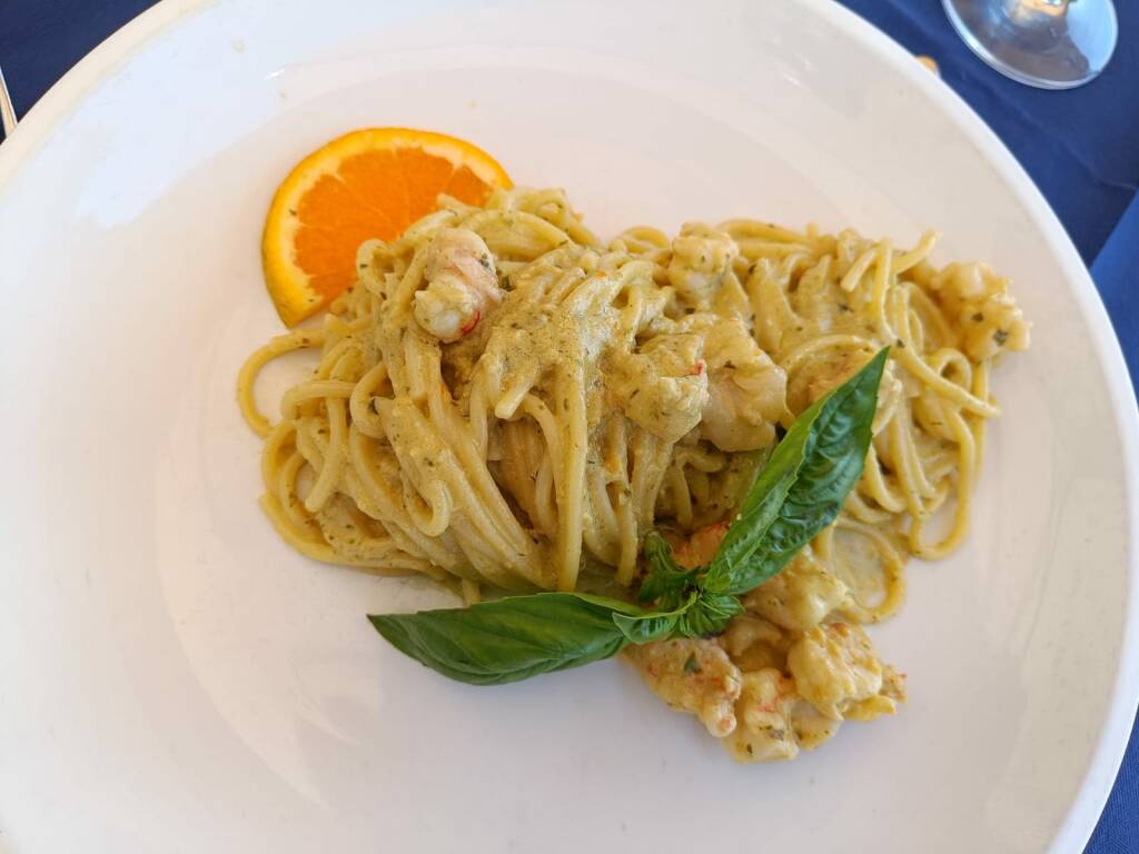 Linguine gamberi e arancia