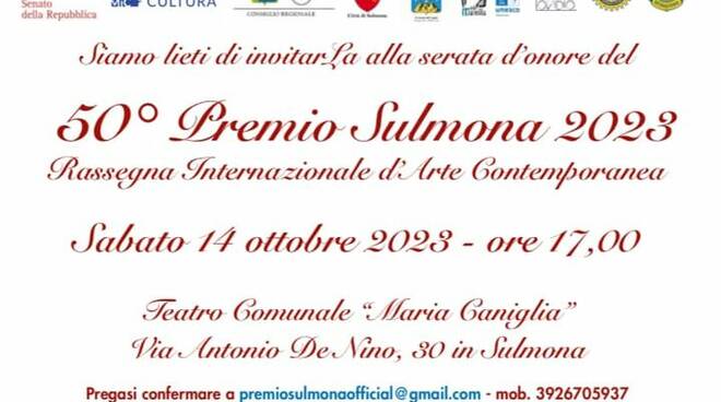 Premio Sulmona, 2023 - Invito