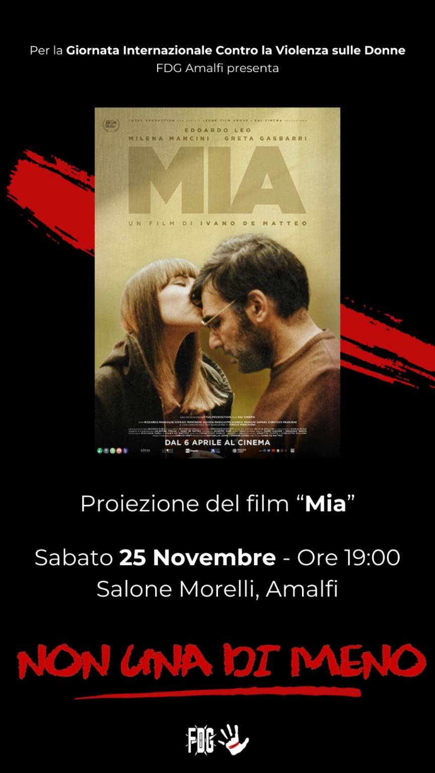 Mia film proiettato al salone Morelli amalfi