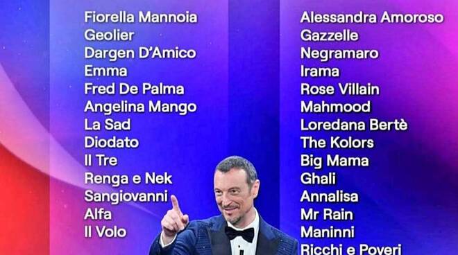 Sanremo 2024: Una Lineup Stellare di 27 Cantanti Big - Positanonews