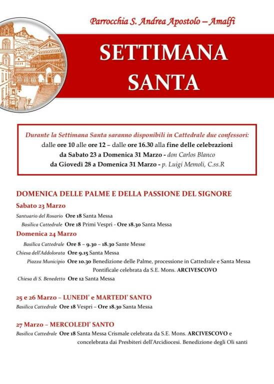 amalfi programma settimana santa 2024