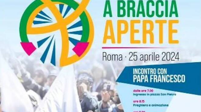 a braccia aperte incontro dell'ac con il Papa