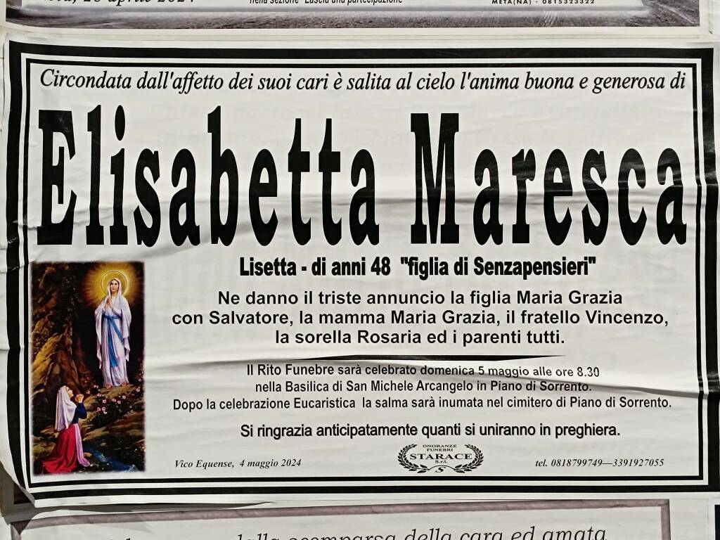 Elisabetta Lisa Maresca necrologio 