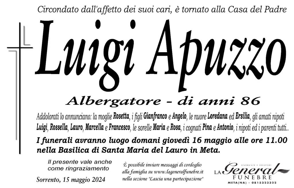 luigi apuzzo necrologio