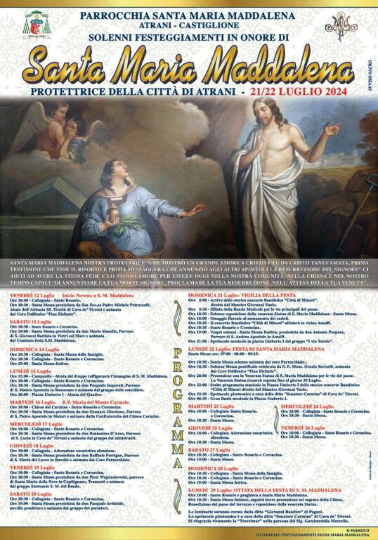 Atrani programma Santa Maria Maddalena 2024