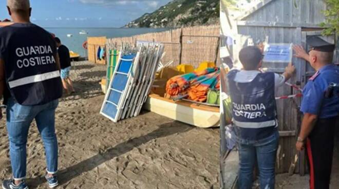 Guardia Costiera e Carabinieri liberano le spiagge di Vietri sul Mare