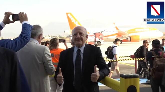 Vincenzo De Luca all'Aeroporto Costa d'Amalfi