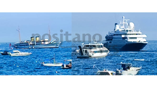 Yacht di lusso nelle acque di Positano, oggi incanta la presenza di Talitha e Seadream II