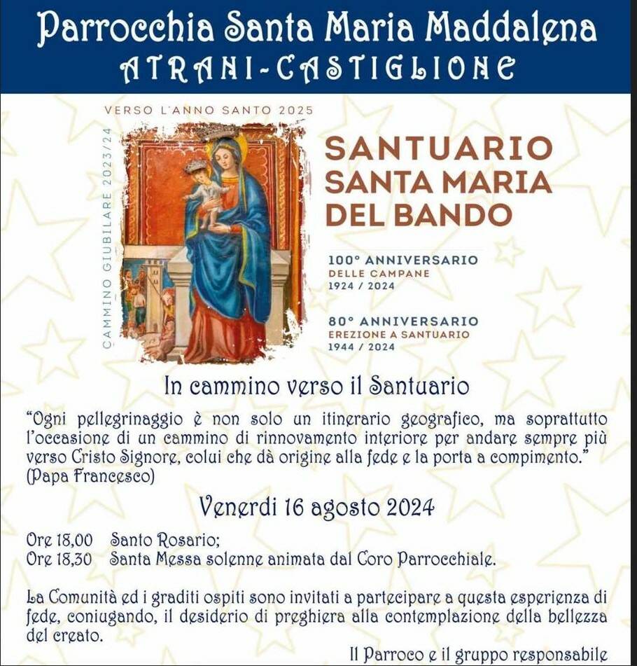 atrani 16 agosto pellegrinaggio santa maria del bando