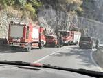 Piano di Sorrento cadono pietre Vigili del fuoco sul posto