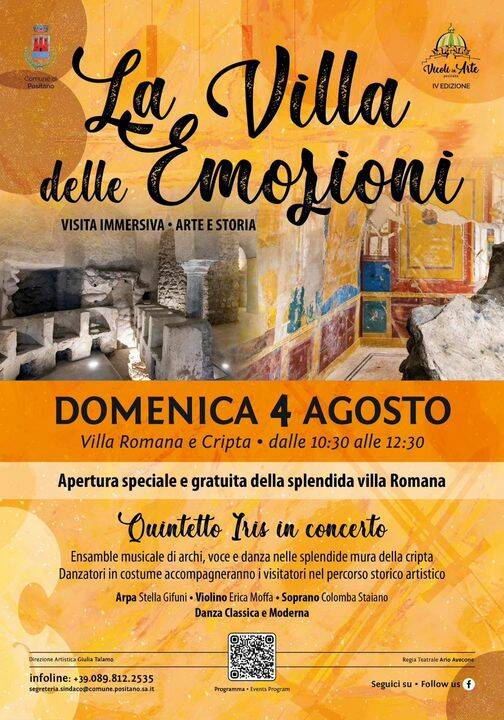 Positano: un viaggio nel tempo tra arte, musica e danza con "La Villa delle Emozioni"