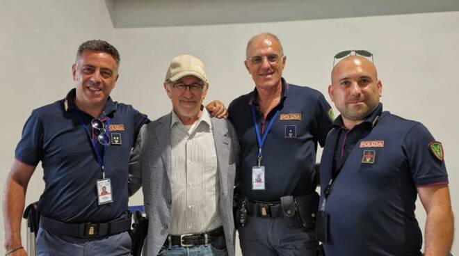 Steven Spielberg in Costiera, foto Polizia di Stato