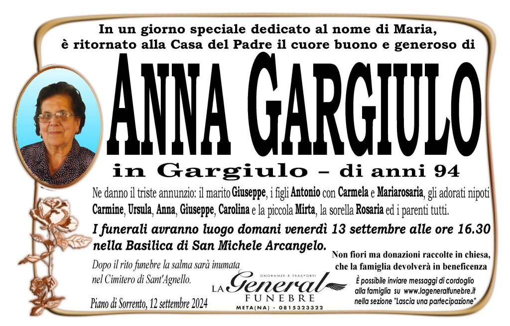 anna gargiulo necrologio