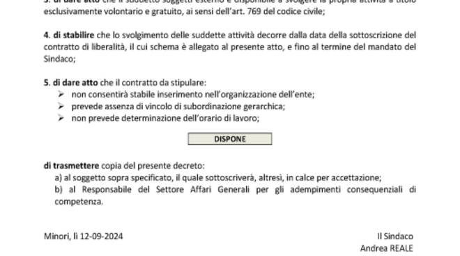 Comune di Minori: 27 Nomine Gratuite a Sostegno delle Attività Amministrative, Ma È Tutto Regolare?