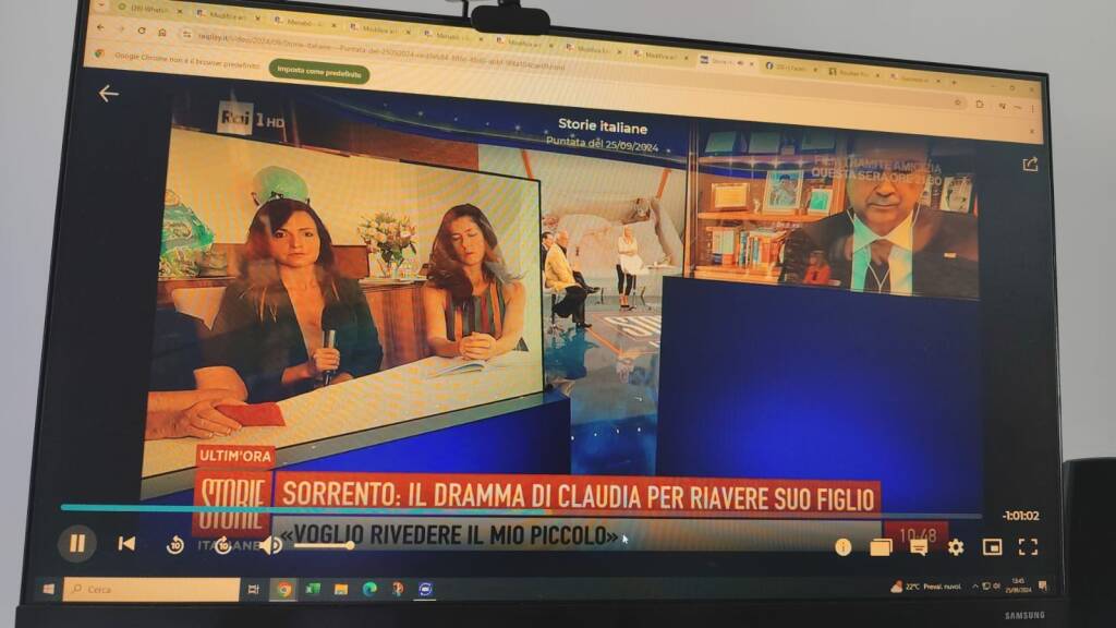 Claudia Ciampa a Storie Italiane: la sottrazione di Ethan è premeditata. Domani la Penisola unita per la fiaccolata