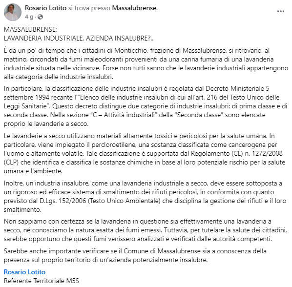 Massa Lubrense. Nella frazione di Monticchio una lavanderia industriale, azienda insalubre?