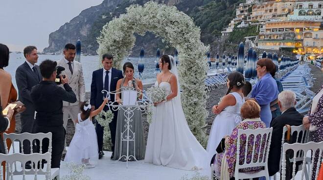 Positano matrimonio sulla spiaggia di Michela e Francesco